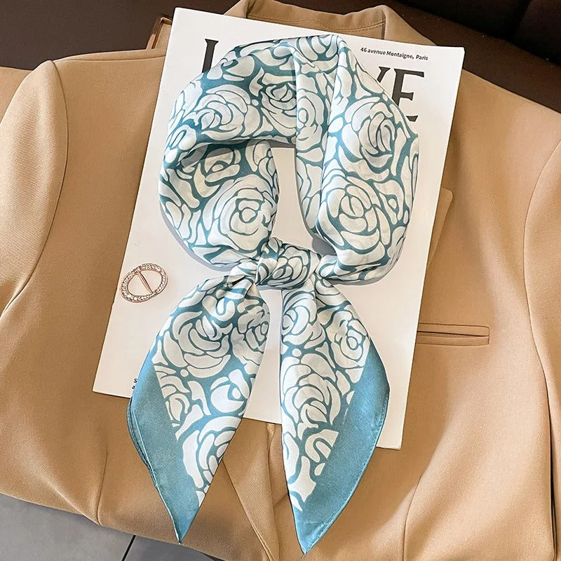 Foulard Femme Carré 70cm | Motif Roses
