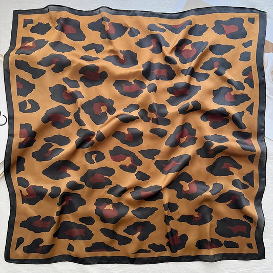 Foulard Femme Carré 70cm | Motif Léopard